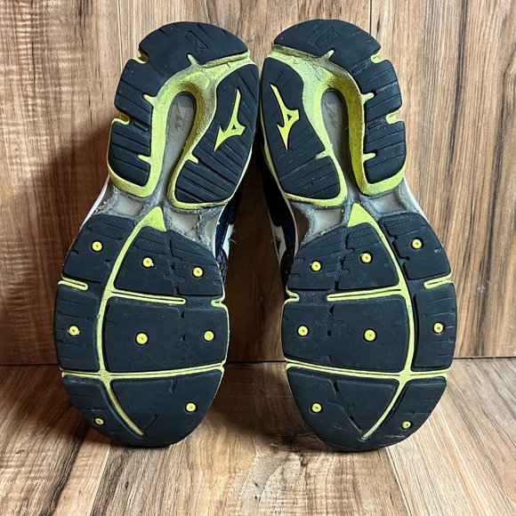 Mizuno Wave Enigma 5 Mens Running Shoes Black Yellow White Cushioned EUC Size 9 - Picture 6 of 7